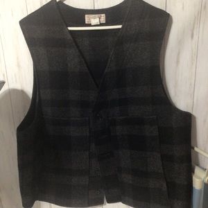 Filson Mackinaw 100% Virgin Wool Plaid Vest Back/Gray Sz 50